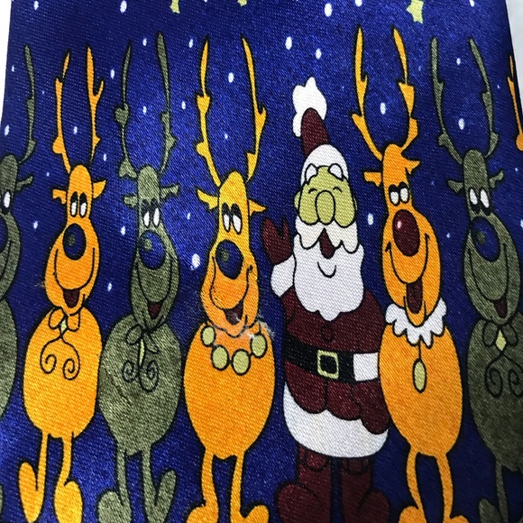 2 Christmas ties. Teddy Bear & Santa reindeers - Picture 3 of 4